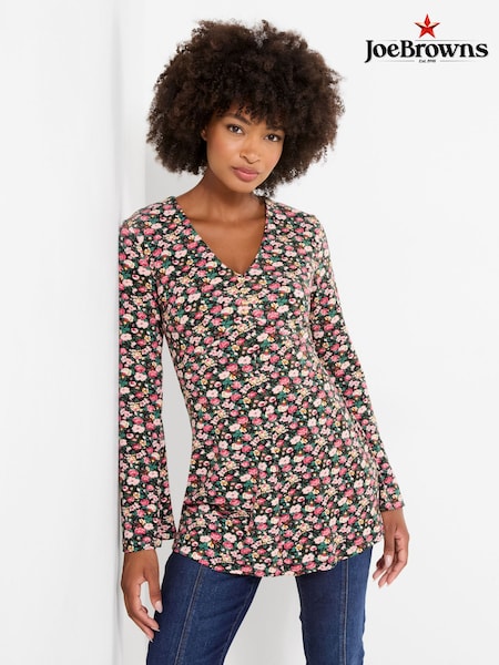 Floral Pink - Joe Browns Anna Ditsy Floral V-neck Tunic Top