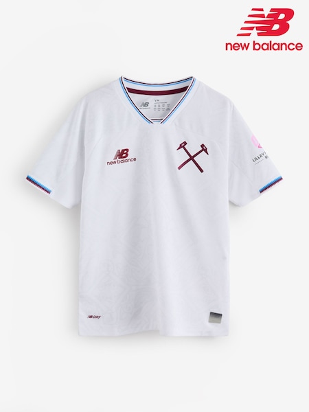 Cream - New Balance West Ham United 26/27 Away Shorts Sleeve Jersey Youth