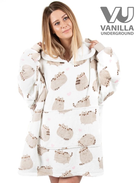 Vanilla Underground White Pusheen Cat Ladies Blanket Hoodie (926828) | £52