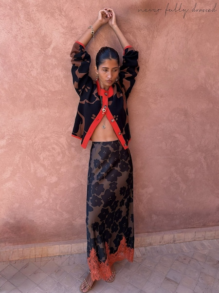 Brown - Never Fully Dressed Jada Maeve Midi Skirt