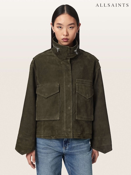 Green - Allsaints Clay Suede Jacket
