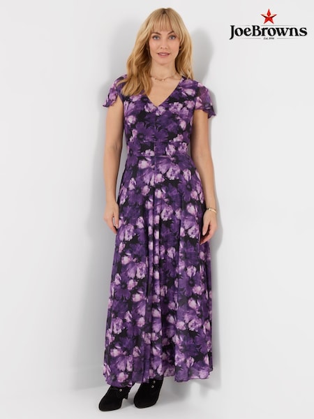 Purple - Joe Browns Fabulous Floral Mesh Maxi Dress