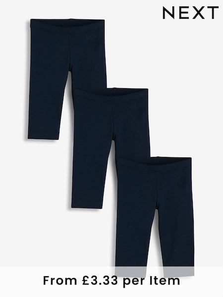 Navy Blue 3 Pack Cropped Leggings (3-16yrs) (927680) | £10 - £16