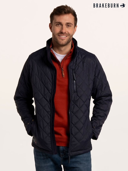 Blue - Regular Brakeburn Barons Diamon Quilted Jacket