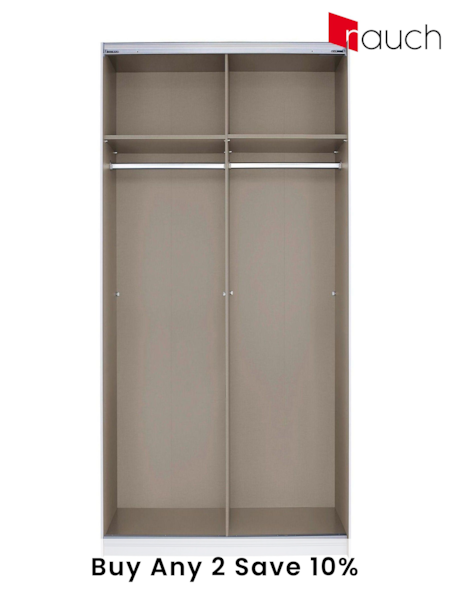 Rauch Light Grey Cameron Mirror Sliding 1.8m Sliding Semi-fitted Wardrobe (929219) | £714