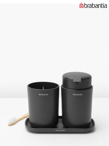 Brabantia Set of 3 Dark Grey Bathroom Accessories (930751) | £34