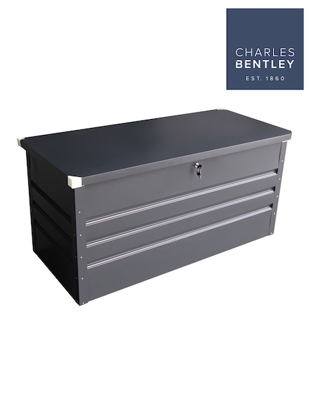 Charles Bentley Grey Metal Storage Chest with Lock (931277) | £200