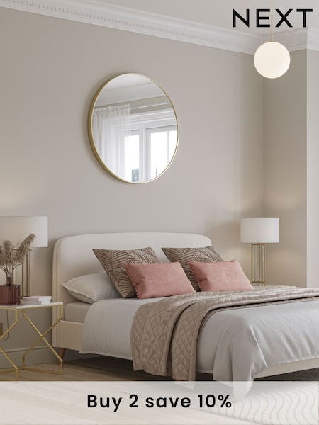 Natural Oyster Soft Velvet Matson Upholstered Bed Frame (931462) | £275 - £525