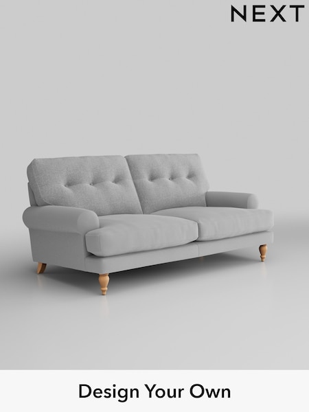 Tweedy Blend Easy Clean/Light Silver Grey Erin Buttoned Back Deep Sit (931999) | £1,175