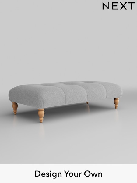 Tweedy Blend Easy Clean/Light Silver Grey Erin Buttoned Back Deep Sit (931999) | £450
