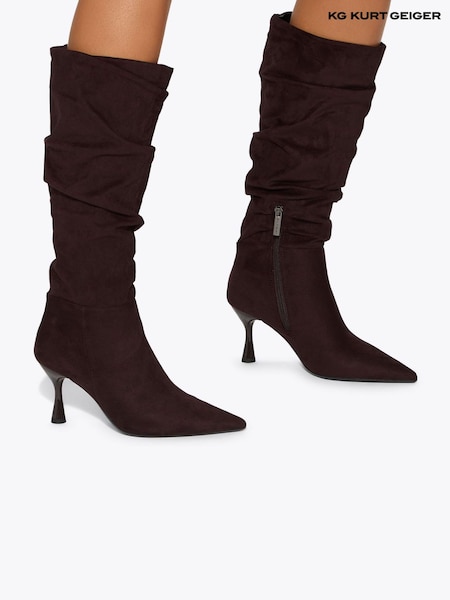 Brown - Kg Kurt Geiger Autumn Slouch Knee High Heeled Boots