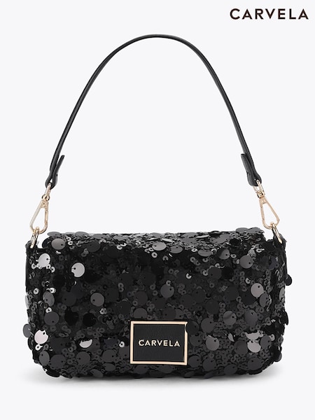 Black - Carvela Jessica Sequin Emebllished Bag