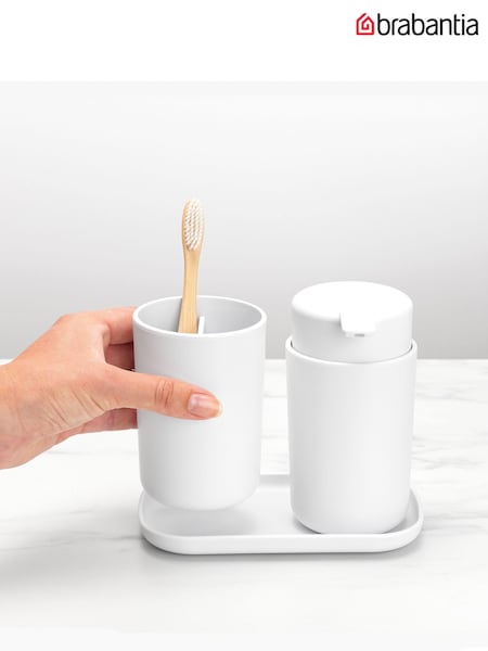 Brabantia Set of 3 White Bathroom Accessories (932234) | £34