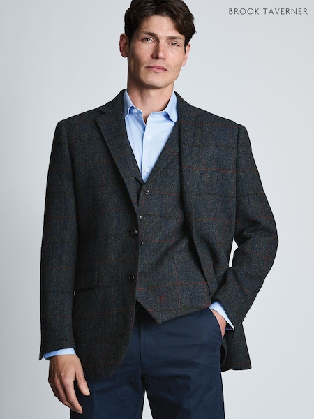 Blue - Regular Brook Taverner Harris Tweed® Check Jacket
