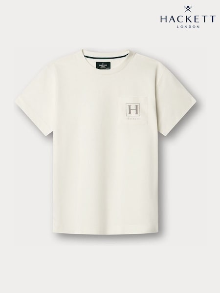 White - Hackett Classic Fit Logo Chest Pocket T-shirt