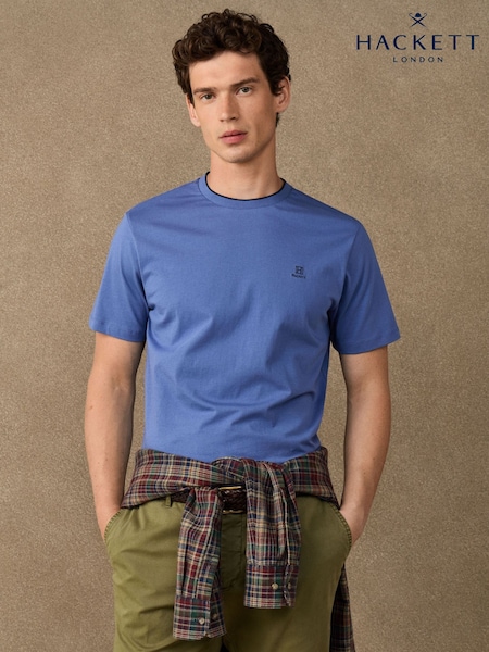 Blue - Regular Hackett Classic Fit H Logo T-shirt