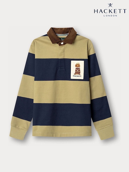 Blue - Hackett Classic Fit Harry Stripe Rugby Shirt
