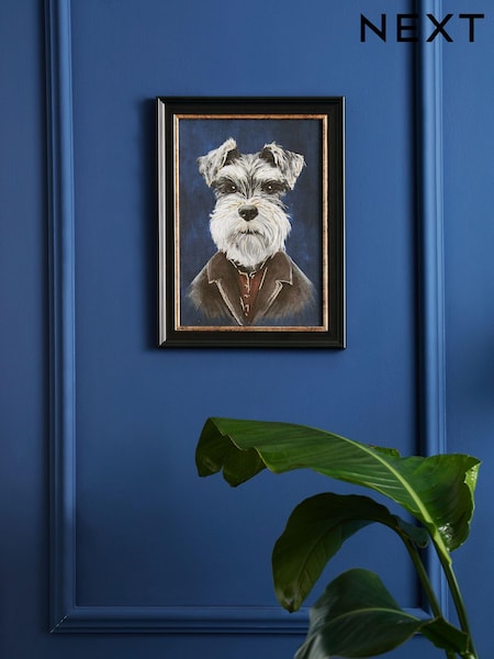 Blue Dressed Schnauzer Dog Framed Wall Art (937273) | £16