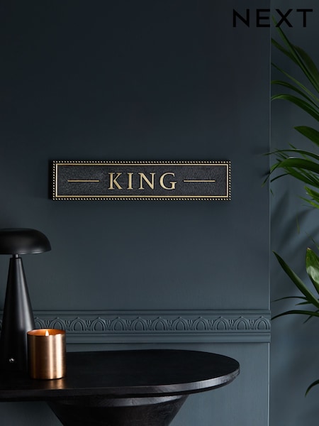 Black Slogan King Wall Art Sign (937348) | £20