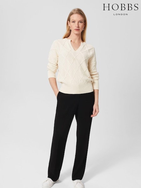Hobbs Black Petite Mel Straight Trousers (937363) | £99