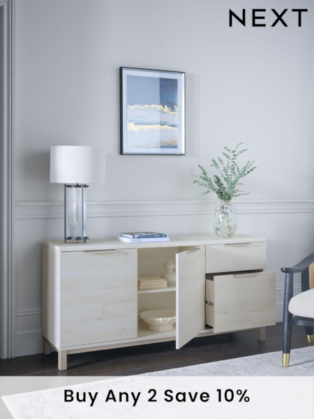 White Bronx Oak Effect Large Sideboard (937628) | £450