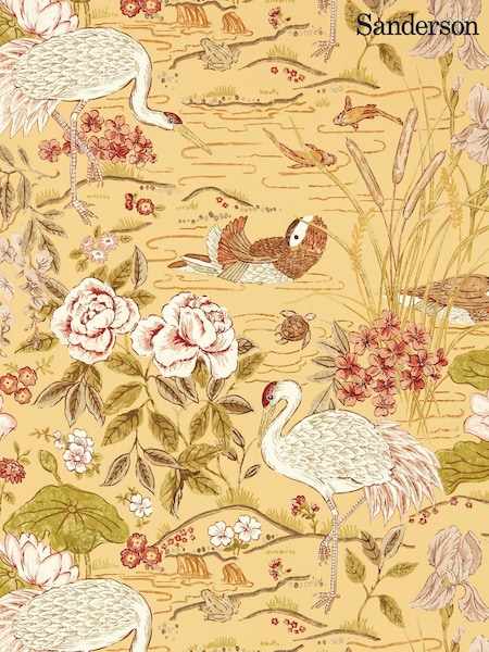 Sanderson Orange Crane Frog 10.05M Wallpaper (937911) | £164