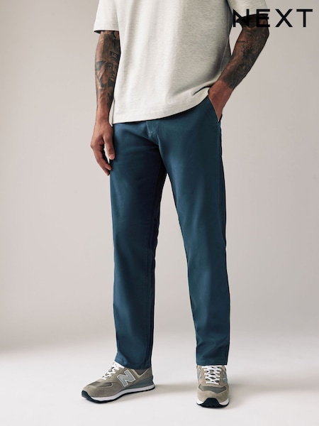 Blue Dark Straight Fit Stretch Chinos Trousers (937951) | £24