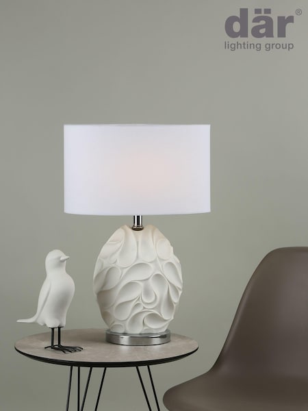 Dar Lighting White Zachary Table Lamp (938554) | £99