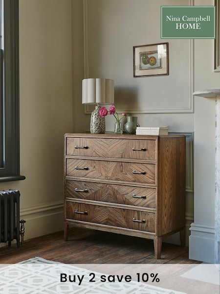 Nina Campbell Brown 4 Drawer Tedworth Chest (9426T8) | £699