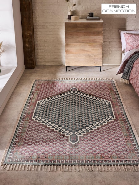 French Connection Pink 100% Cotton Poppyfield Rug (942720) | £85 - £240