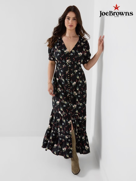 Black - Joe Browns Darling Ditsy Button Through Maxi Dress