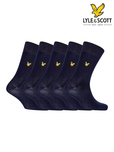 Lyle & Scott Blue Core Socks 5 Pack (943260) | £23