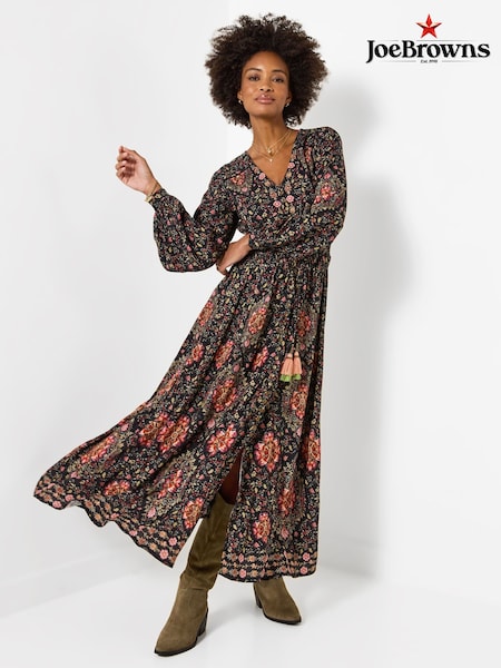 Black - Joe Browns Boho Dreams Long Sleeve Maxi Dress