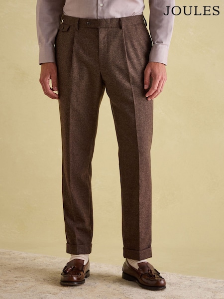 Brown Slim Fit Texture Suit Trousers (943894) | £100