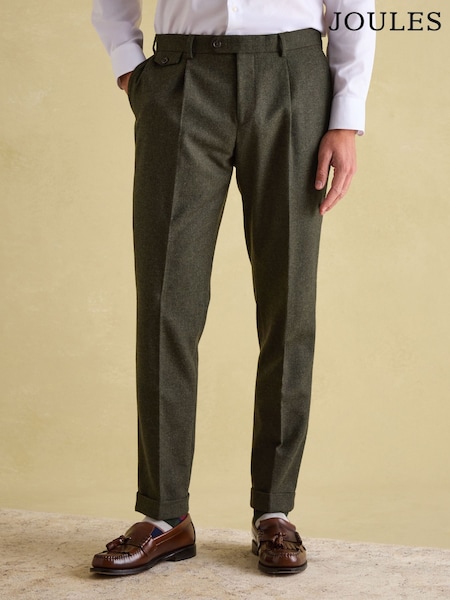 Green Slim Fit Texture Suit Trousers (943992) | £100