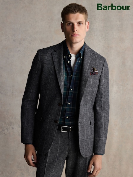 Barbour® Grey Slim Fit Check Suit Jacket (944194) | £250