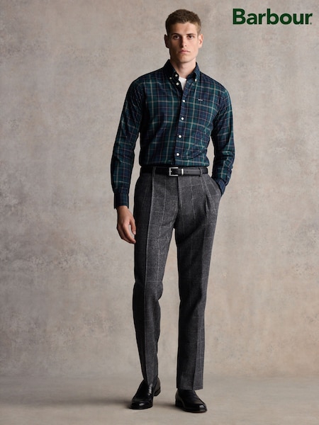 Barbour® Grey Slim Fit Check Suit Trousers (944199) | £149