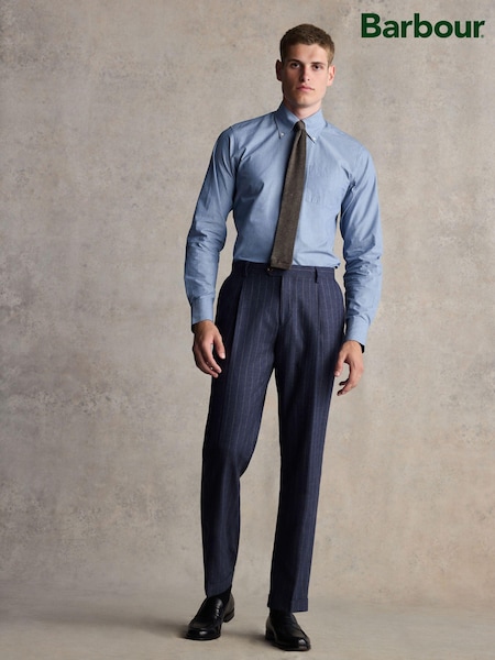 Barbour® Blue Slim Fit Stripe Suit Trousers (944271) | £149