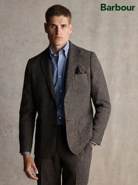 Barbour® Brown Slim Fit Textured Suit Jacket (944301) | £250