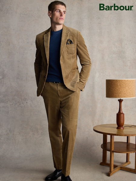 Barbour® Stone Slim Fit 100% Cotton Corduroy Suit Jacket (944319) | £250