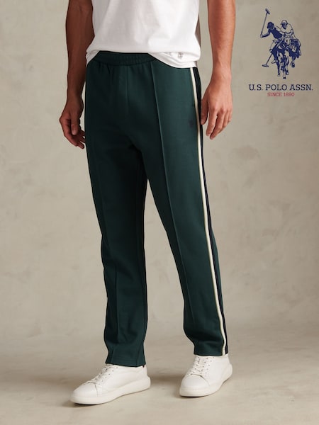 Green - Regular U.s. Polo Assn Taped Pleated Tracksuit Joggers