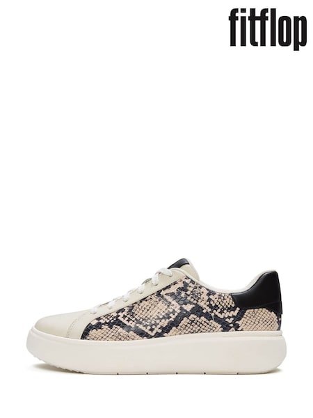 Cream - Fitflop Rtg Lace Up Sneaker Trainers