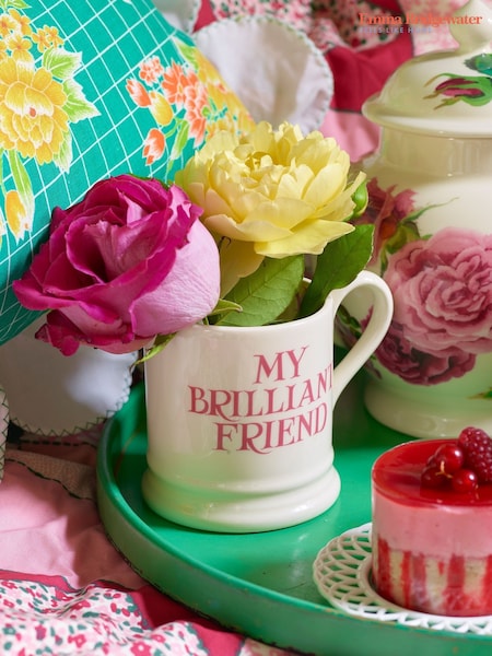 Emma Bridgewater Pink Toast My Brilliant Friend 1/2 Pint Mug