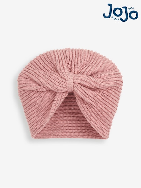 JoJo Maman Bébé Pink Girls' Knitted Turban (946770) | £9.50