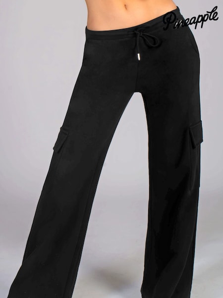 Pineapple Black Womens Cargo Wide Leg Joggers (947520) | £36