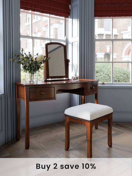 Laura Ashley Dark Broughton 2 Drawer Dressing Table Set (947563) | £1,095