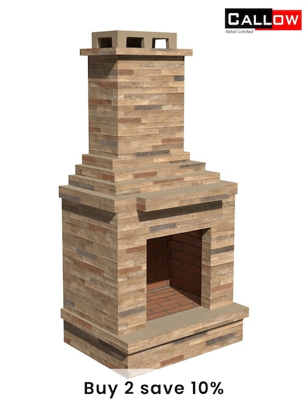 Callow Brown Light Stone Outdoor Wood Burning Fireplace (948725) | £875
