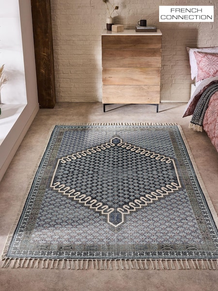 French Connection Blue 100% Cotton Poppyfield Rug (950362) | £85 - £240