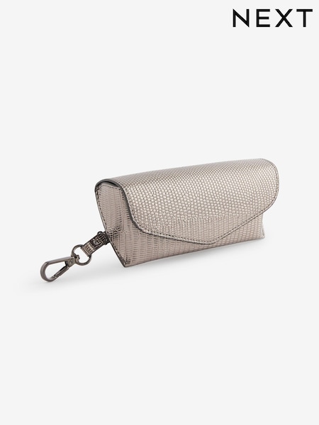 Metallic Silver Textured Sunglasses Case (950536) | £8