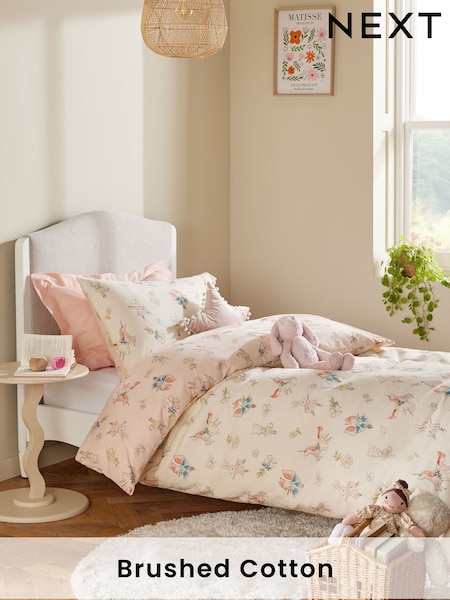 Pink Pretty Woodland Supersoft 100% Brushed Cotton Duvet Cover and Pillowcase Set (950772) | £27 - £40